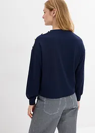 Sweatshirt med knappar, bonprix