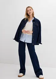 Finstickad tröja med blusinfällning, bonprix