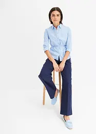 Randig blus med knytband, bonprix