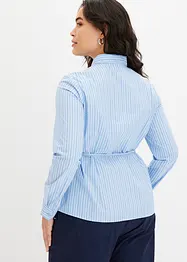 Randig blus med knytband, bonprix