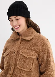 Oversized teddyjacka med krage, bonprix