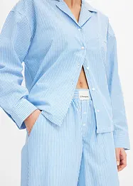 Pyjamas i oversized modell av vävt material med knappslå, bonprix