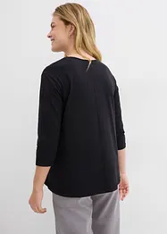 Boxy topp med asymmetrisk nederkant och 3/4-ärmar, bonprix