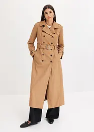 Lång trenchcoat med midjebälte, bonprix