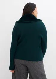 Cardigan med vävd päls, bonprix