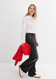 Croppad blus i ren bomull, bonprix