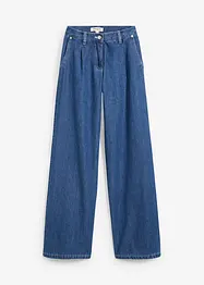 Mjuka jeans med vida ben och medelhög midja, bonprix