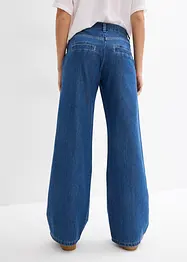 Mjuka jeans med vida ben och medelhög midja, bonprix