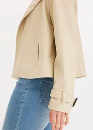 Kort trenchcoat i skinnimitation, bonprix