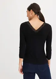 Långärmad topp med spets, bonprix