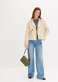 Kort trenchcoat i skinnimitation, bonprix