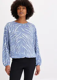 Blustunika i mönstrad satin, bonprix