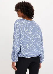 Blustunika i mönstrad satin, bonprix