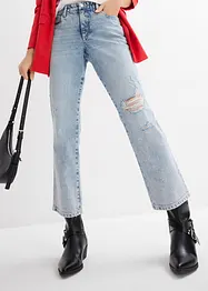 Straight Jeans Mid Waist, med bekväm midja, cropped, bonprix