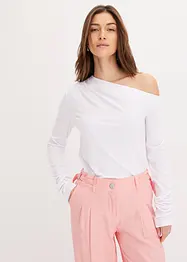 Off-shoulder-topp med rynkning, bonprix