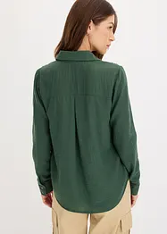 Skjortblus med  omlottlook, bonprix
