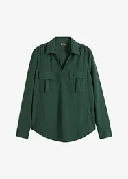Skjortblus med  omlottlook, bonprix