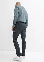 Cargobyxa med stretch och tvättade effekter, Straight, bonprix