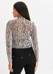 Långärmad topp med glittrande detaljer, bonprix