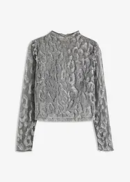 Långärmad topp med glittrande detaljer, bonprix