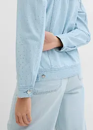 Jeansjacka med strass, bonprix