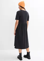 Jerseyklänning i utställd modell av stabilt bomullsmaterial, bonprix
