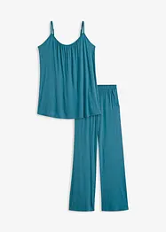 Pyjamas med smala axelband och viskos, bonprix