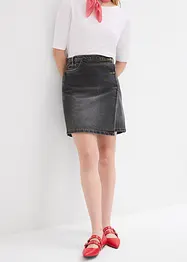 Jeanskjol med omlottlook, bonprix