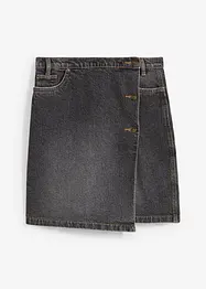 Jeanskjol med omlottlook, bonprix