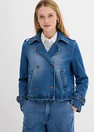 Jeansjacka i kort trenchcoat-modell, bonprix