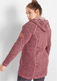 Lång fleecejacka med huva, bonprix