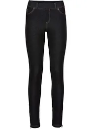 Leggings med jeanslook och dragkedja, bonprix