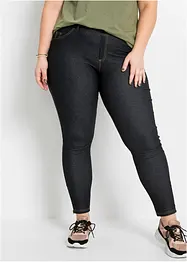 Leggings med jeanslook och dragkedja, bonprix