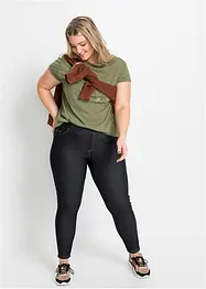 Leggings med jeanslook och dragkedja, bonprix