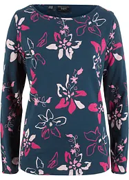 Långärmad topp med blommönster, bonprix