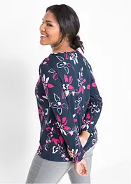 Långärmad topp med blommönster, bonprix