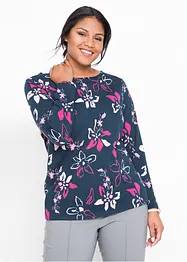 Långärmad topp med blommönster, bonprix