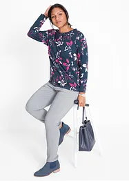 Långärmad topp med blommönster, bonprix