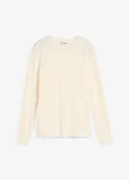 Långärmad topp i halvtransparent material, bonprix