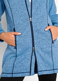 Lång fleecejacka med huva, bonprix