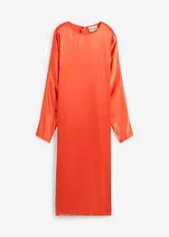 Midiklänning med fladdermusärmar i böljande satin, bonprix