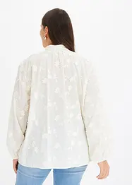 Lätt transparent blus med blomapplikation, bonprix