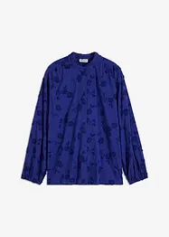 Lätt transparent blus med blomapplikation, bonprix