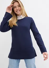 Lång finstickad tröja med lång slits i sidan, bonprix