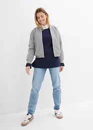 Lång finstickad tröja med lång slits i sidan, bonprix
