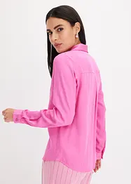 Satinblus av viskos med krage och slag, bonprix