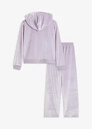 Cardigan och byxa i velour för barn (2 delar), bonprix