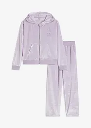Cardigan och byxa i velour för barn (2 delar), bonprix