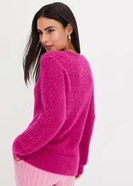 Hålstickad tröja med fjädergarn, bonprix