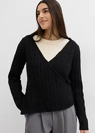 Tröja med huva och asymmetrisk nederkant, bonprix
